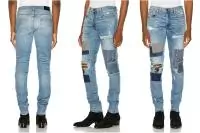 amiri jeans denim dirty indigo patch distressed slim